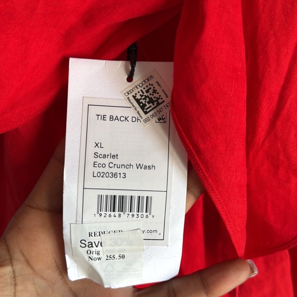 NEW Theory Tie Back linen blend  Midi Dress XL - Picture 12 of 16